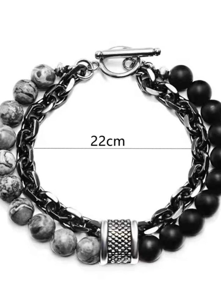 JewelryLand Bracelet For Men Made Of Beads And Stones - Image 4