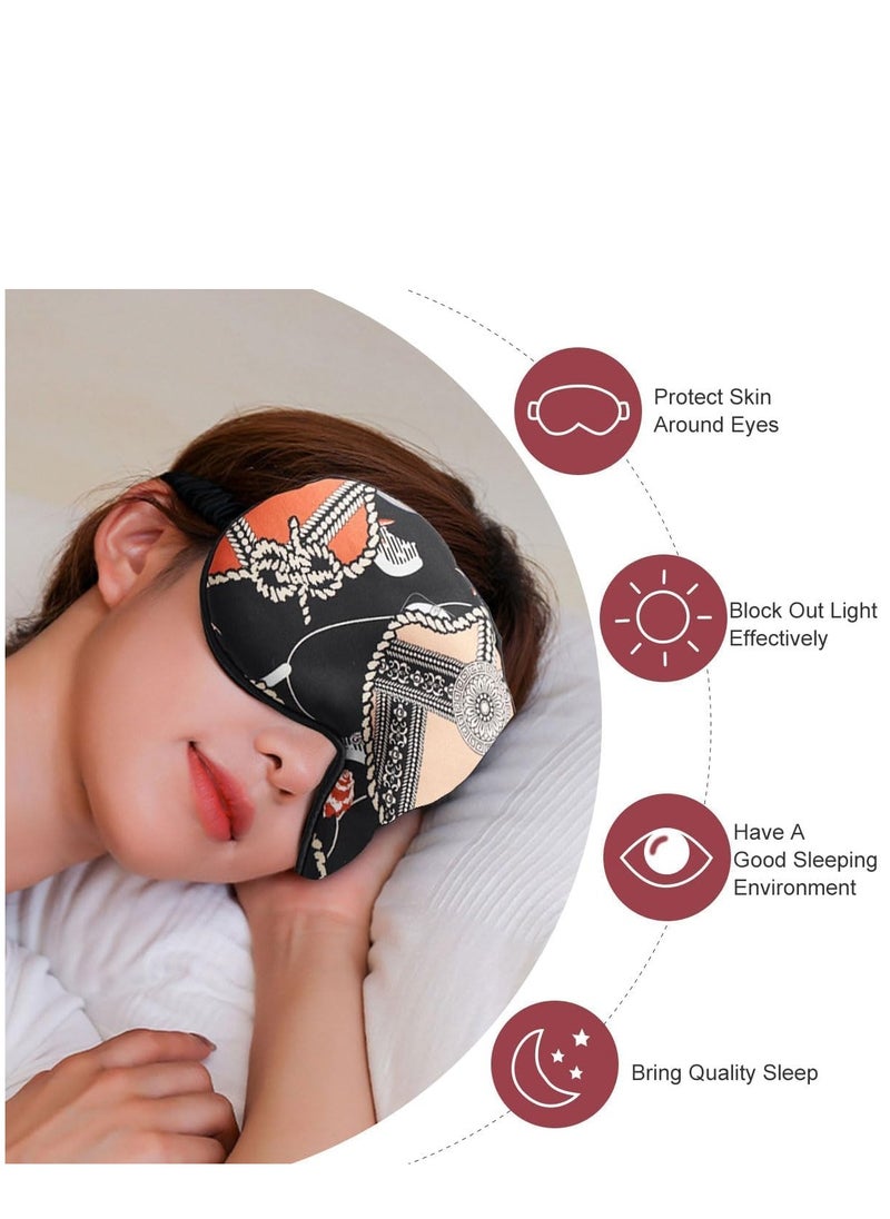 KASTWAVE Silk Eye Mask 2 Pack Eye Strap Eye Sleeping Mask Eye Sleep Shade Cover for Summer Travel Yoga Nap  - Image 5