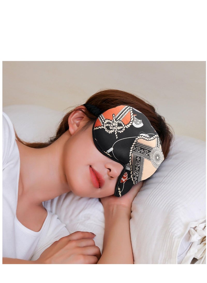 KASTWAVE Silk Eye Mask 2 Pack Eye Strap Eye Sleeping Mask Eye Sleep Shade Cover for Summer Travel Yoga Nap  - Image 2