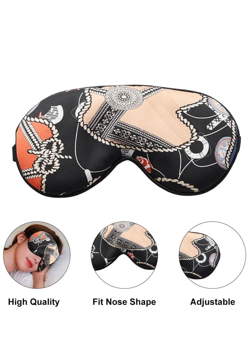 KASTWAVE Silk Eye Mask 2 Pack Eye Strap Eye Sleeping Mask Eye Sleep Shade Cover for Summer Travel Yoga Nap  - Image 3