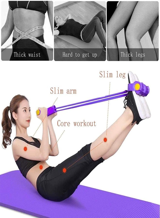 GHANU Multi-function tension rope sit-up band,bold 4-tube sit-ups pedal lifter to reduce belly & stovepipe fitness equipment, foot pedal abdominal exerciser fitness,elastic pull rope fitness equipment - Image 4