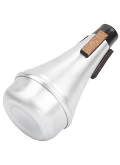 Thoraya Trumpet Mute Straight Beginner Practice Silencer Universal Aluminum Alloy M25 Silver S  - Image 4