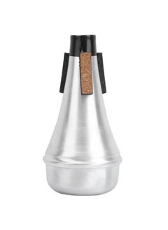 Thoraya Trumpet Mute Straight Beginner Practice Silencer Universal Aluminum Alloy M25 Silver S  - Image 3
