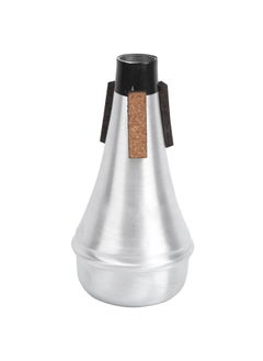 Thoraya Trumpet Mute Straight Beginner Practice Silencer Universal Aluminum Alloy M25 Silver S  - Image 1