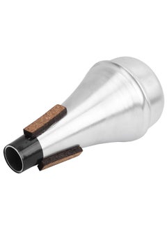 Thoraya Trumpet Mute Straight Beginner Practice Silencer Universal Aluminum Alloy M25 Silver S  - Image 2