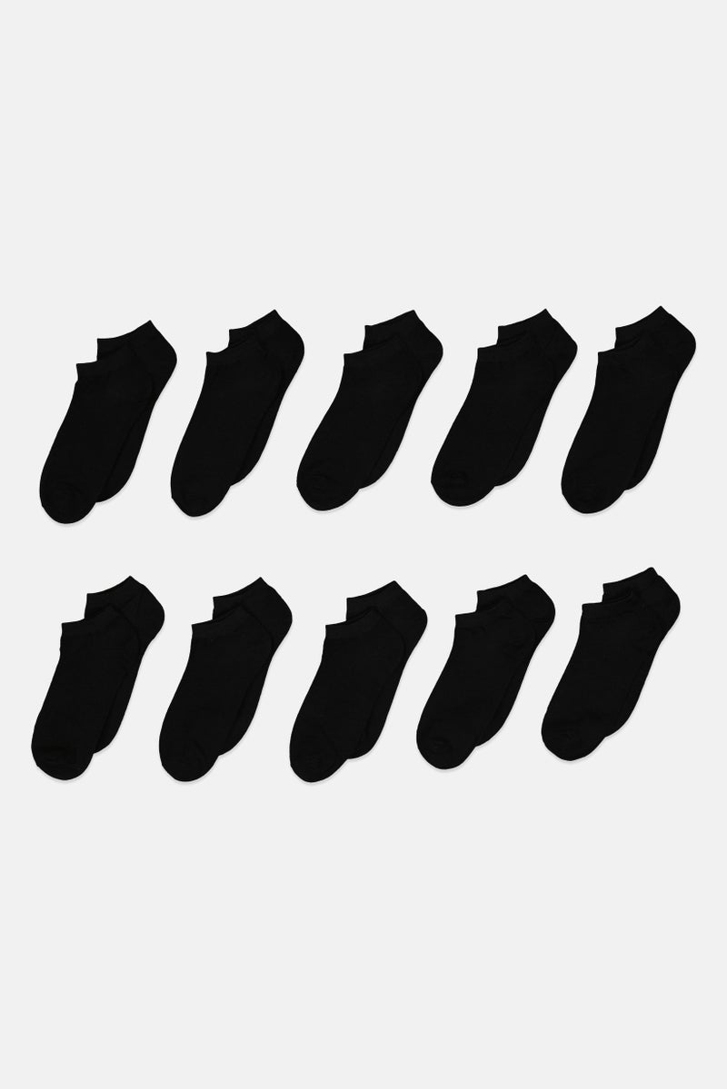 Jack Jones Men 10 Pack Plain Socks, Black  - Image 1