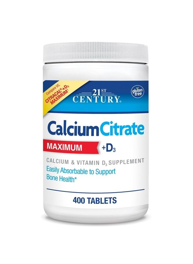 21st Century Vitamins Calcium Citrate Plus D3 Maximum Tablets, 400 Count - Image 1