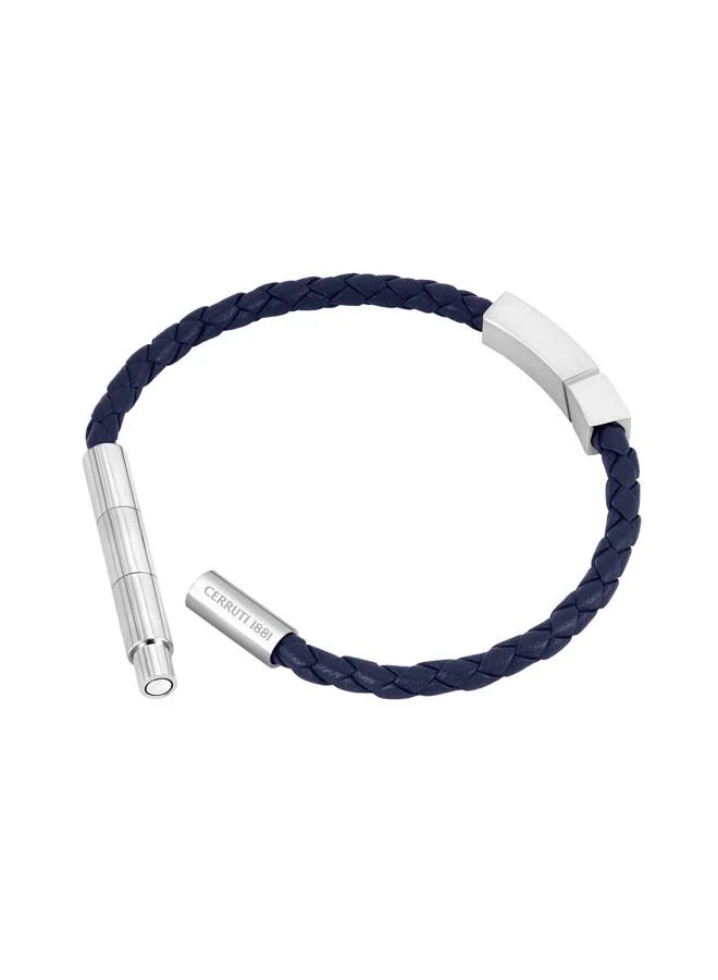 شيروتي 1881 Yago Blue Braided Leather Bracelet for Men