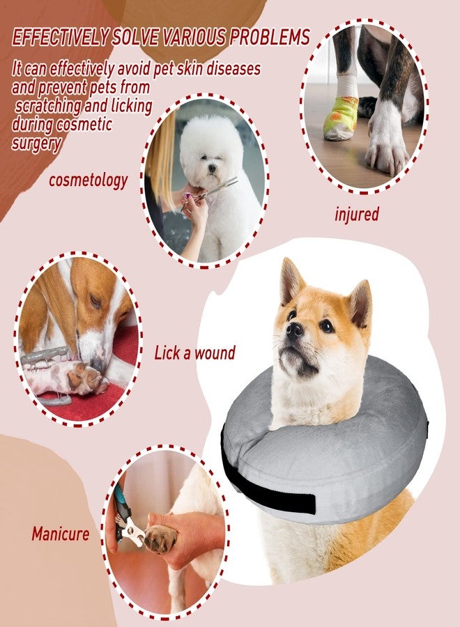 Tonqixope Inflatable Dog Cone Collar-Soft Protective Cone for Dogs After Surgery,Dog Donut Collar for Large Medium Small Dogs and Cats (Grey,Large) - Image 5