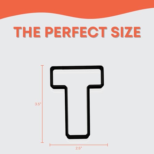 Bundle of Fun T Capital Block Letter Cookie Cutter with Easy to Push Design (3.5 inch) - Image 3