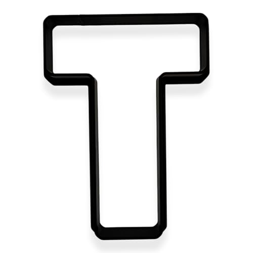 Bundle of Fun T Capital Block Letter Cookie Cutter with Easy to Push Design (3.5 inch) - Image 1