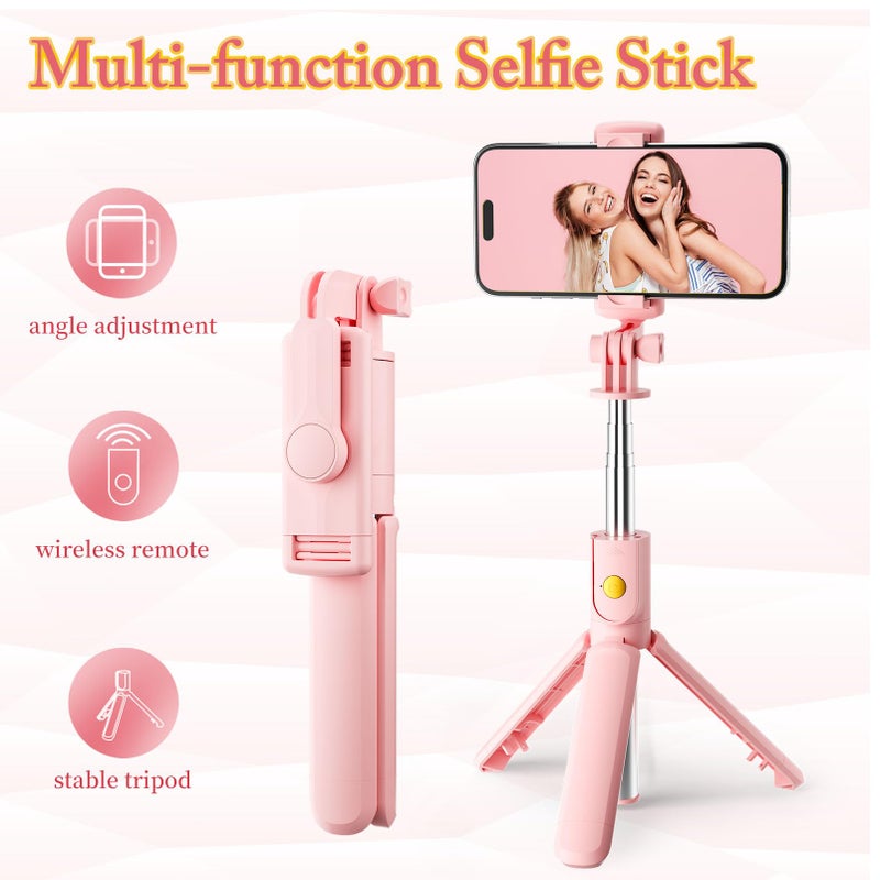 Aourxiv Pink Selfie Stick Tripod, with Wireless Remote Control, Live Streaming and Video Recording, Compatible with Android, iPhone and More - Image 5