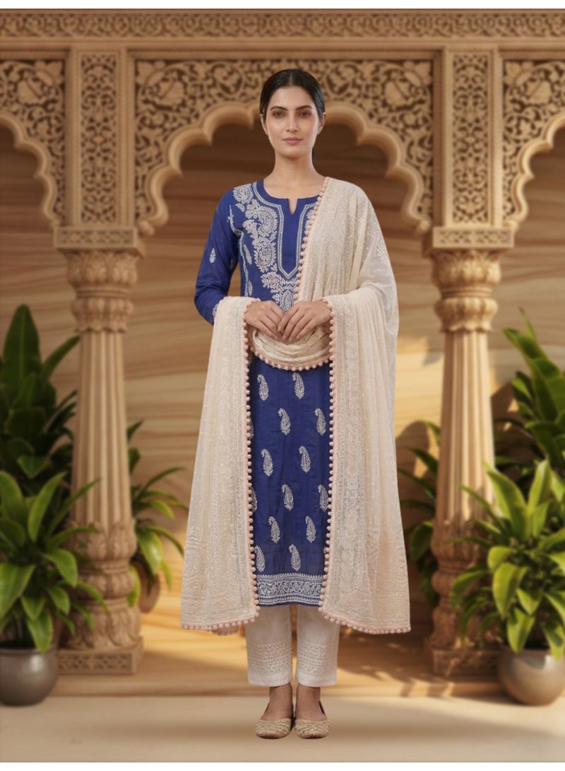 Alaya Women Embroidered Georgette Dupatta-AL3721 - Image 1