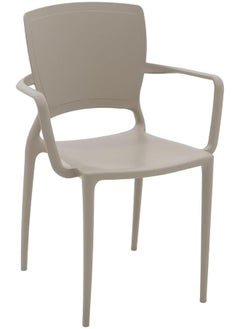 TRAMONTINA Since 1911,Made in Brazil-  Sofia Beige Polypropylene and Fiberglass Chair With Arms and Solid Backrest  - Image 1