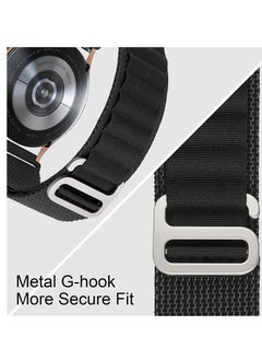 Generic Alpine Loop Compatible with Samsung Galaxy Watch 3 45mm, Galaxy Watch 46 and Gear S3, 22mm Durable Sport Nylon Strap with Titanium G Hook  Black  - Image 3