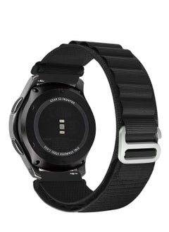 Generic Alpine Loop Compatible with Samsung Galaxy Watch 3 45mm, Galaxy Watch 46 and Gear S3, 22mm Durable Sport Nylon Strap with Titanium G Hook  Black  - Image 2