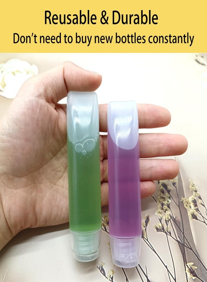 1 OZ Travel Bottles 14Pcs, Leak Proof Plastic Squeeze Bottles, Empty Refillable Tubes, 30ml Makeup Cosmetic Toiletries Container with Flip Cap, TSA Approved Small Size Liquid Dispensers - Image 2