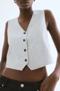 H&M White/Black striped