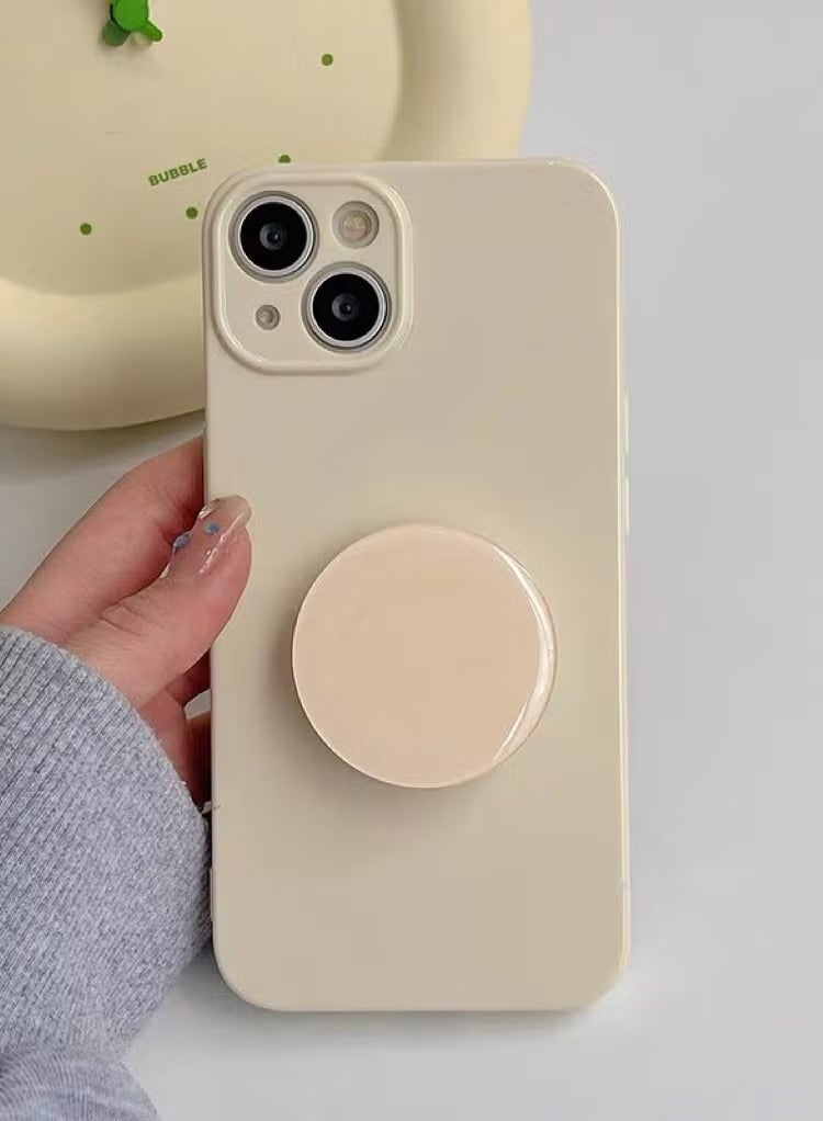 غطاء iPhone 14 Plus TPU أصفر فاتح مع حامل سائل سيليكون ناعم الكل في واحد غطاء iPhone مقاوم للسقوط 14 - Image 2