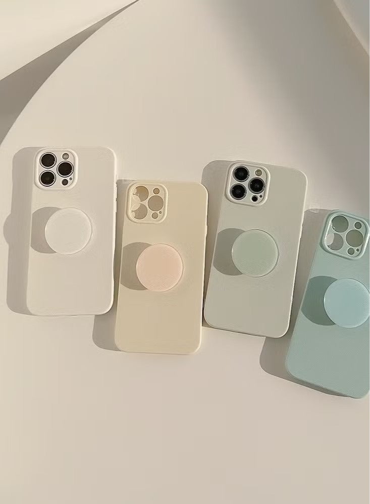 غطاء iPhone 14 Plus TPU أصفر فاتح مع حامل سائل سيليكون ناعم الكل في واحد غطاء iPhone مقاوم للسقوط 14 - Image 3