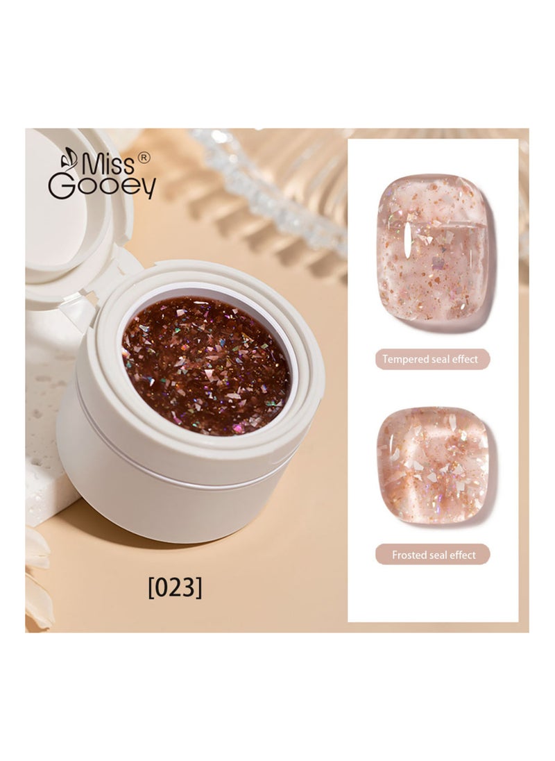 Miss Gooey Nail Polish Colors Cream Solid Gel Nail Polishs Super Shine Nude Quick Dry 60 Seconds Salon-Quality Bright Soak Off UV Lamp Required Home DIY Manicure 10g With Brush  - Image 1