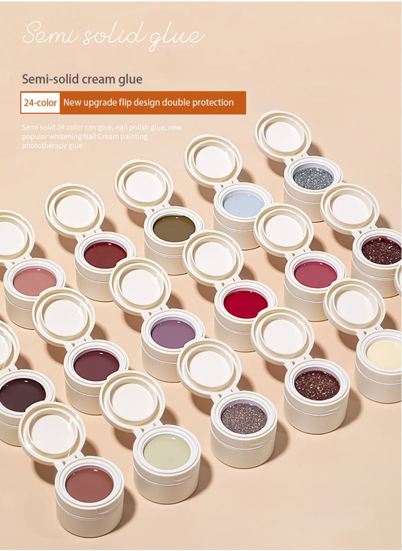Miss Gooey Nail Polish Colors Cream Solid Gel Nail Polishs Super Shine Nude Quick Dry 60 Seconds Salon-Quality Bright Soak Off UV Lamp Required Home DIY Manicure 10g With Brush  - Image 2