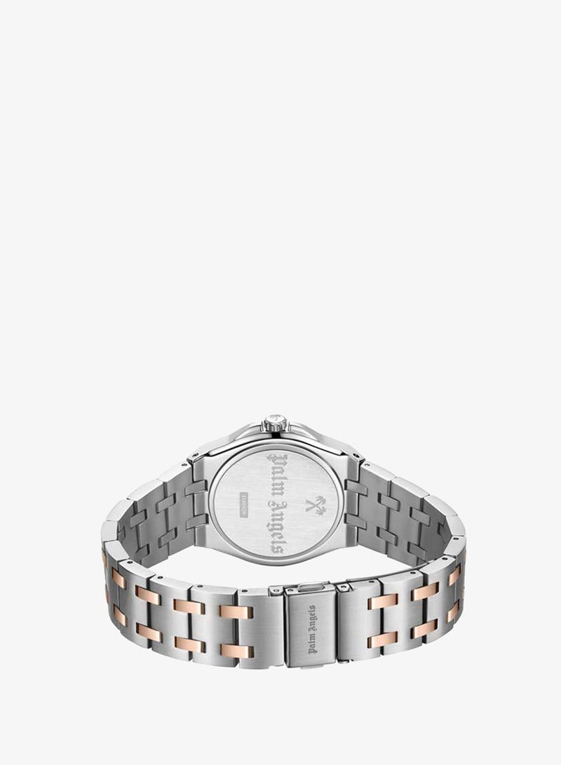 Palm Angels Oasis Rose Gold Dial Stainless Steel Bracelet Analog Watch for Women, 34mm - Image 3