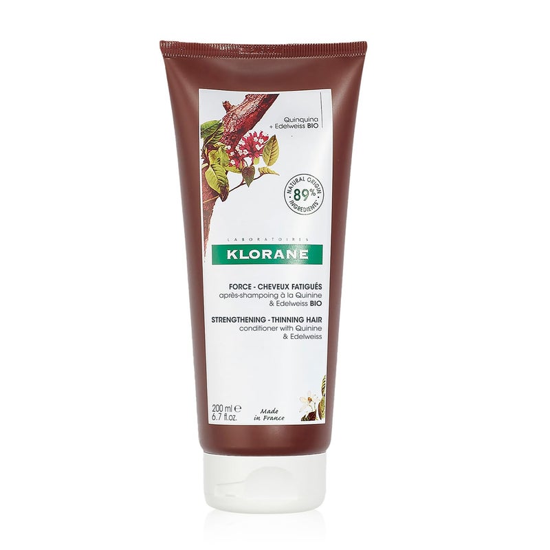 Klorane Strengthening Conditioner with Quinine - Natural Alternative for Hair Thinning - Support Thicker, Stronger, Healthier Hair - Men & Women - Vegan, and Dermatologist-Tested - 6.7 fl. oz. - Image 1