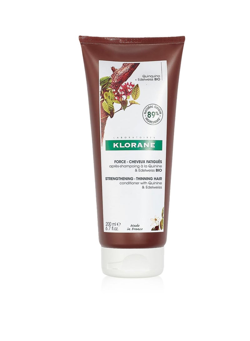 Klorane Klorane Conditioner with Quinine and B Vitamins for Thinning Hair, Support Thicker, Stronger, Healthier Hair, Men & Women - Image 1