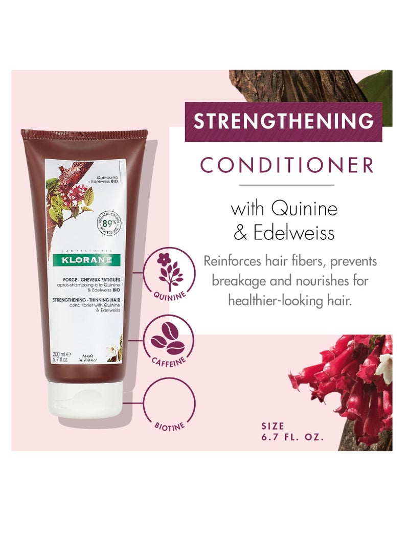 Klorane Klorane Conditioner with Quinine and B Vitamins for Thinning Hair, Support Thicker, Stronger, Healthier Hair, Men & Women - Image 2