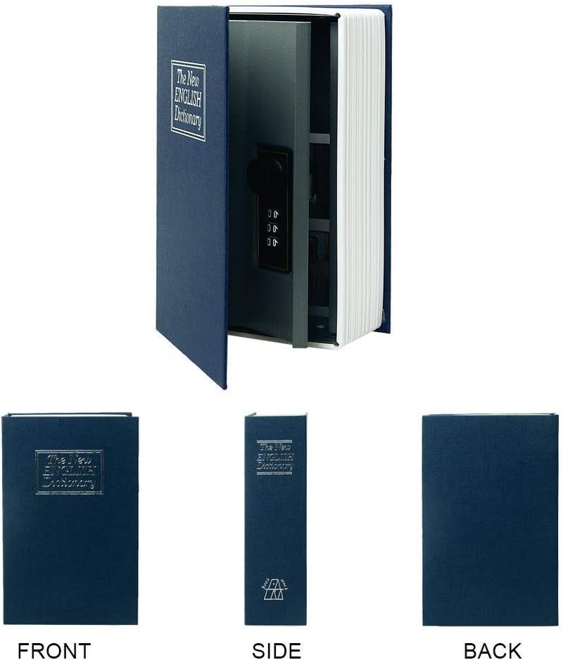 PACOLO Diversion Book Safe Storage Box (9.5"×6"×2.2"), Dictionary Secret Safe Can with Security Combination Lock, Diversion Book Hidden Safe (Blue dictionary,Combination) - Image 3
