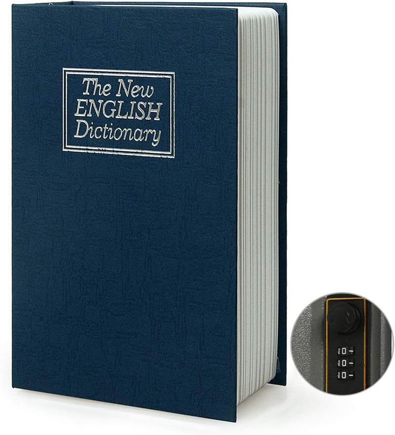 PACOLO Diversion Book Safe Storage Box (9.5"×6"×2.2"), Dictionary Secret Safe Can with Security Combination Lock, Diversion Book Hidden Safe (Blue dictionary,Combination) - Image 1