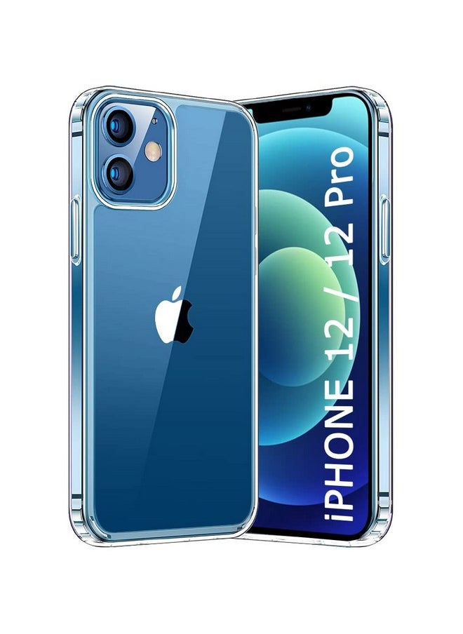ذا جيفت كارت جراب خلفي مقاوم للصدمات من TheGiftKart Ultra-Hybrid لهاتف iPhone 12/12 Pro | حماية الكاميرا من الصدمات | جراب خلفي صلب لهاتف iPhone 12/12 Pro (PC & TPU، ظهر شفاف للغاية، جوانب شفافة)  - Image 1