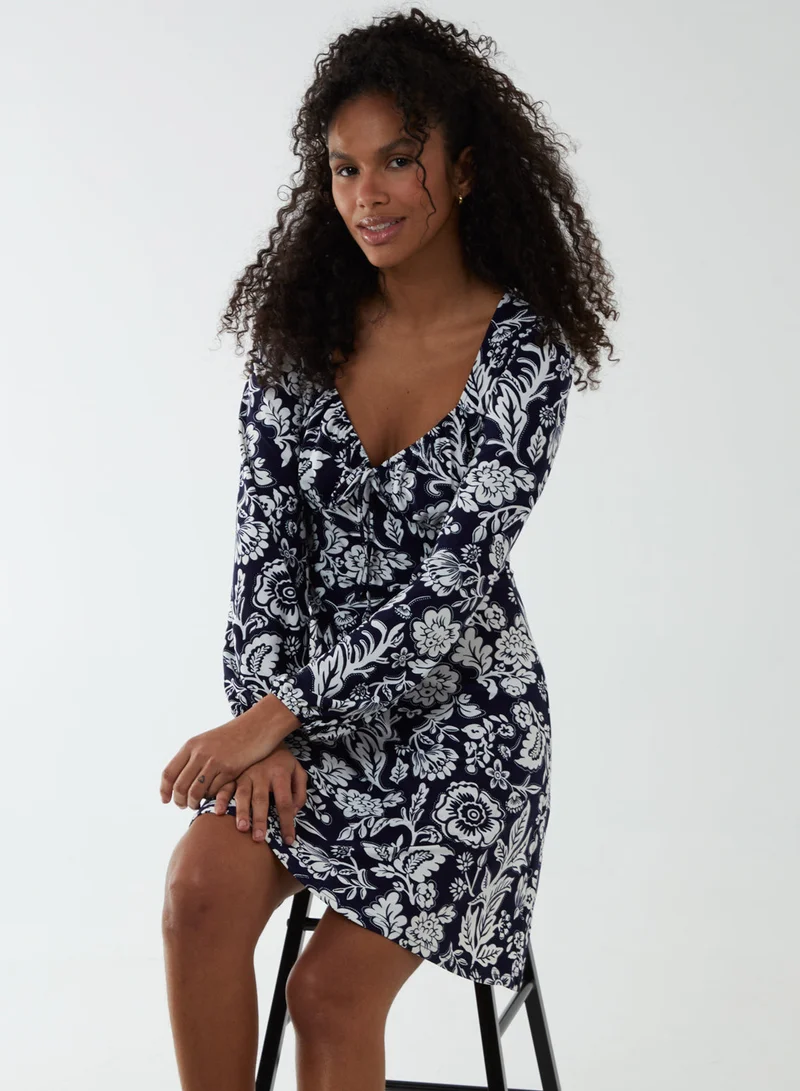 Blue Vanilla Elasticated Sweetheart Neck Mini Dress