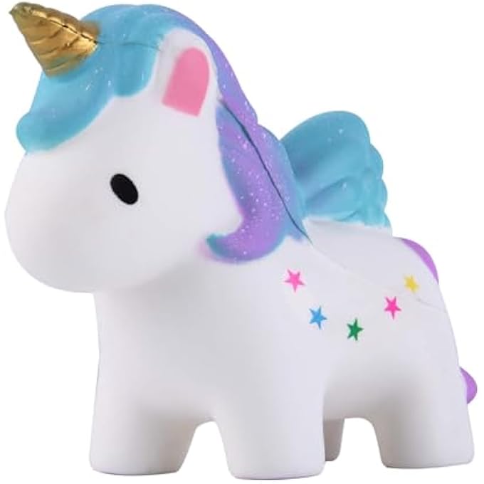 Anboor 5.3" Squishies Unicorn Colored Star Slow Rising Kawaii Scented Squishies Animal Decompression Squeeze Stress Relief Hop Props, Decorative Props Large Collection Toy for Kids 1 Pcs Color Random - Image 1