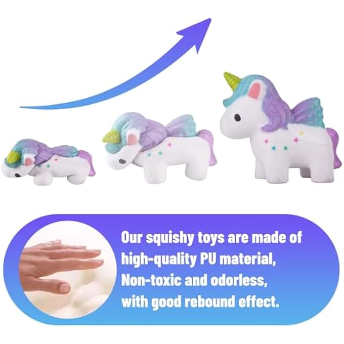 Anboor 5.3" Squishies Unicorn Colored Star Slow Rising Kawaii Scented Squishies Animal Decompression Squeeze Stress Relief Hop Props, Decorative Props Large Collection Toy for Kids 1 Pcs Color Random - Image 3