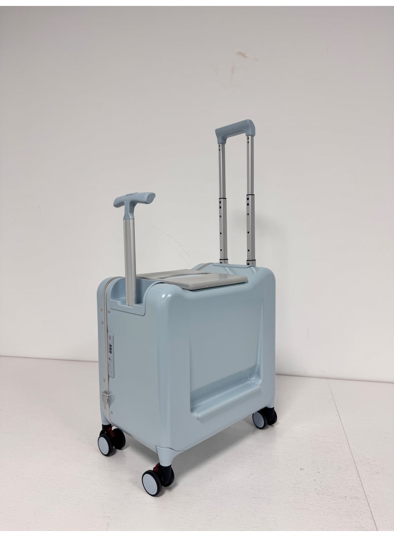 Mountable luggage, 20 inch portable boarding dual-use riding case, PC high-strength load-bearing suitcase, fun walking tool for children, foldable portable boarding swivel wheel, male and female universal password lock boarding case, travel case, business travel, leisure travel, outdoor vacation, multi-purpose - Image 1