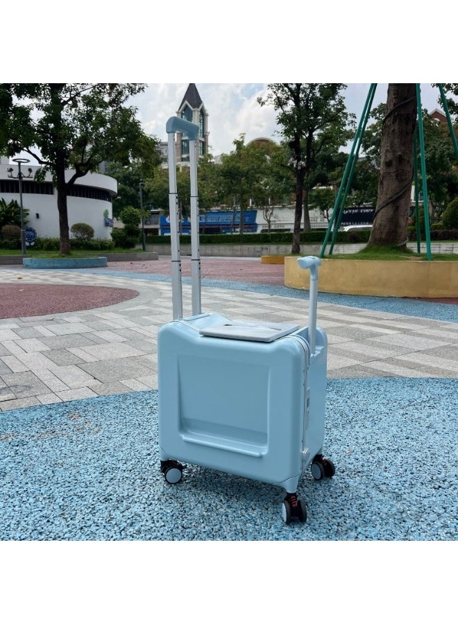 Mountable luggage, 20 inch portable boarding dual-use riding case, PC high-strength load-bearing suitcase, fun walking tool for children, foldable portable boarding swivel wheel, male and female universal password lock boarding case, travel case, business travel, leisure travel, outdoor vacation, multi-purpose - Image 2