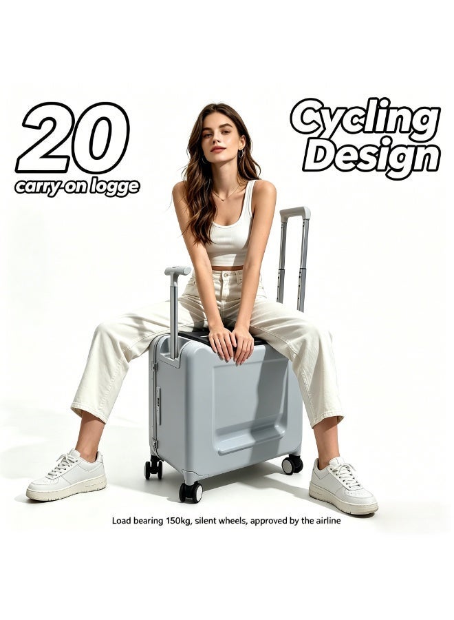 20 Inch kids trolley luggage | Sit-On Suitcase for Children | PC Hard Shell | TSA Lock | A children's luggage case suitable for cycling while traveling | Ships from UAE - Image 1
