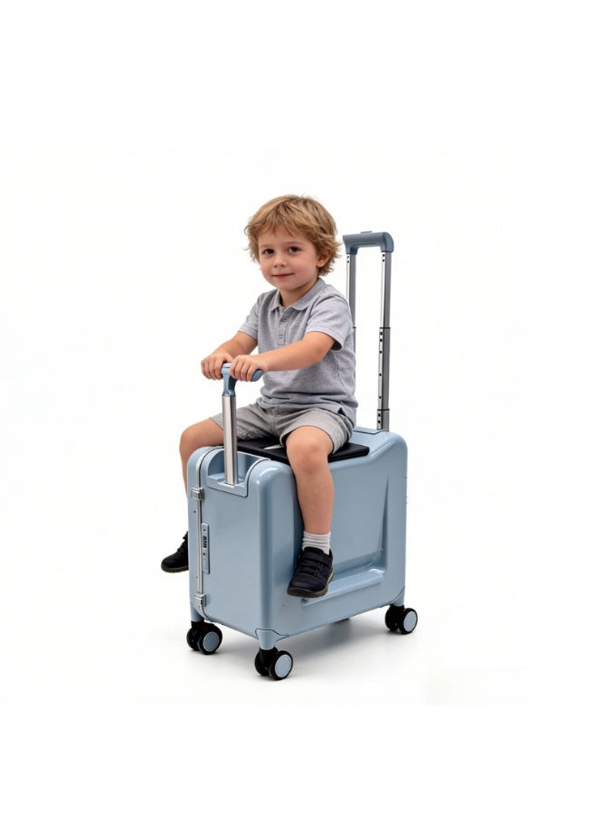 20 Inch kids trolley luggage | Sit-On Suitcase for Children | PC Hard Shell | TSA Lock | A children's luggage case suitable for cycling while traveling | Ships from UAE - Image 3