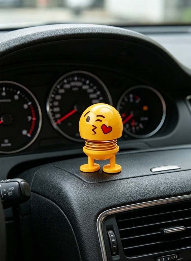 لطيف توهج وجه Emoticon Bobblehead الشكل, هزة رأس السيارة لوحة القيادة الزينة, مضحك ابتسامة وجه الديكور الداخلي لعبة, ديكور منزل سطح المكتب الإبداعي, حلوة الحزب مزايا الهدية الزينة للسيارة المكتب المنزلي - Image 3