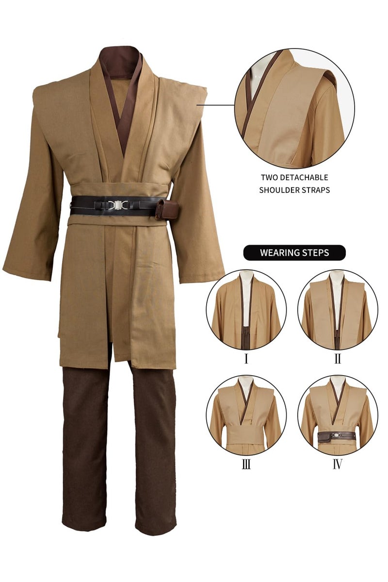 Cosplaysky Men's Tunic Cosplay Costume Adults Outfits Halloween Robe Hooded Uniform - Image 5