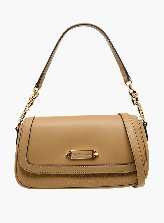 Flora Bella By Shoexpress Solid Crossbody Bag with Button Closure