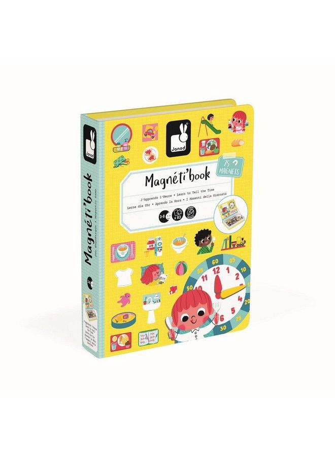 Janod لعبة مغناطيسية لتعلم الوقت 94 قطعة للأعمار من 3 سنوات فما فوق J02724 - Image 3
