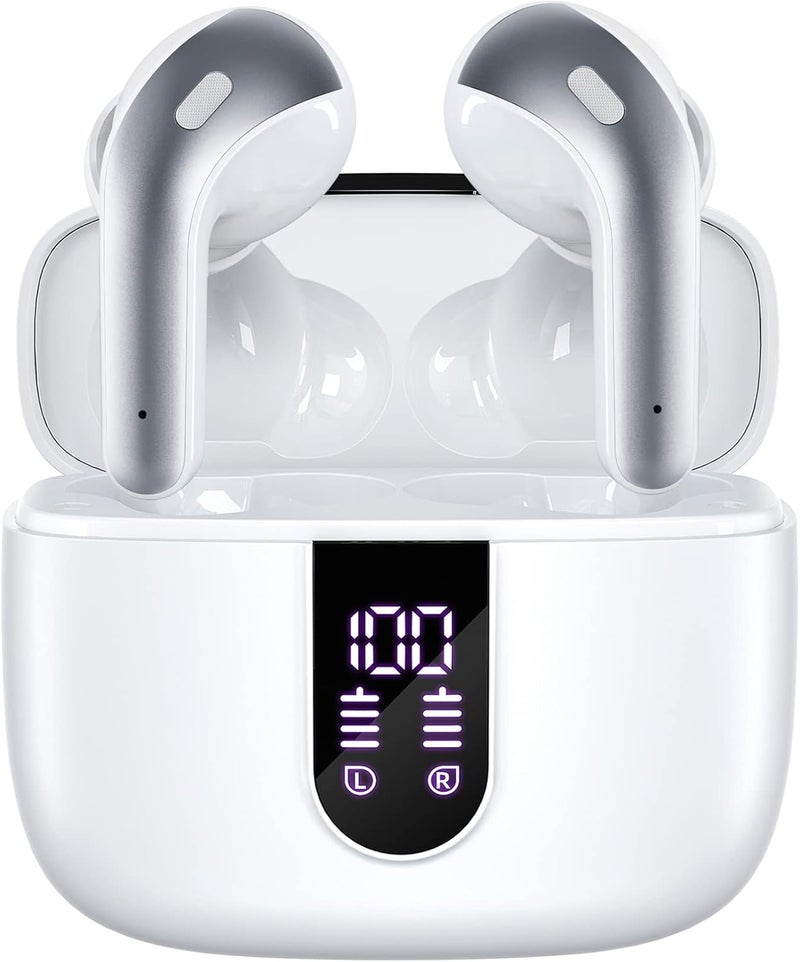 TAGRY Bluetooth Headphones True Wireless Earbuds 60H Playback LED Power Display Earphones with Wireless Charging Case IPX5 Waterproof in-Ear Ear buds with Mic for TV Smart Phone Laptop Computer Sports - Image 1