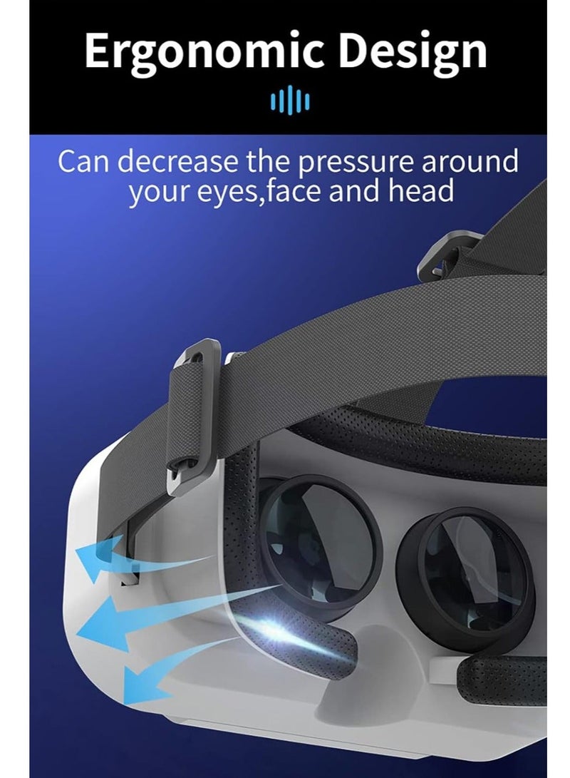 نظارات واقع افتراضي للهاتف بشاشة عرض من 4.7-7.2 بوصة نظارات واقع افتراضي عالمية محدثة 3D مريحة وناعمة متوافقة مع آيفون وأندرويد مجموعة VR قابلة للارتداء للأطفال والبالغين - Image 3