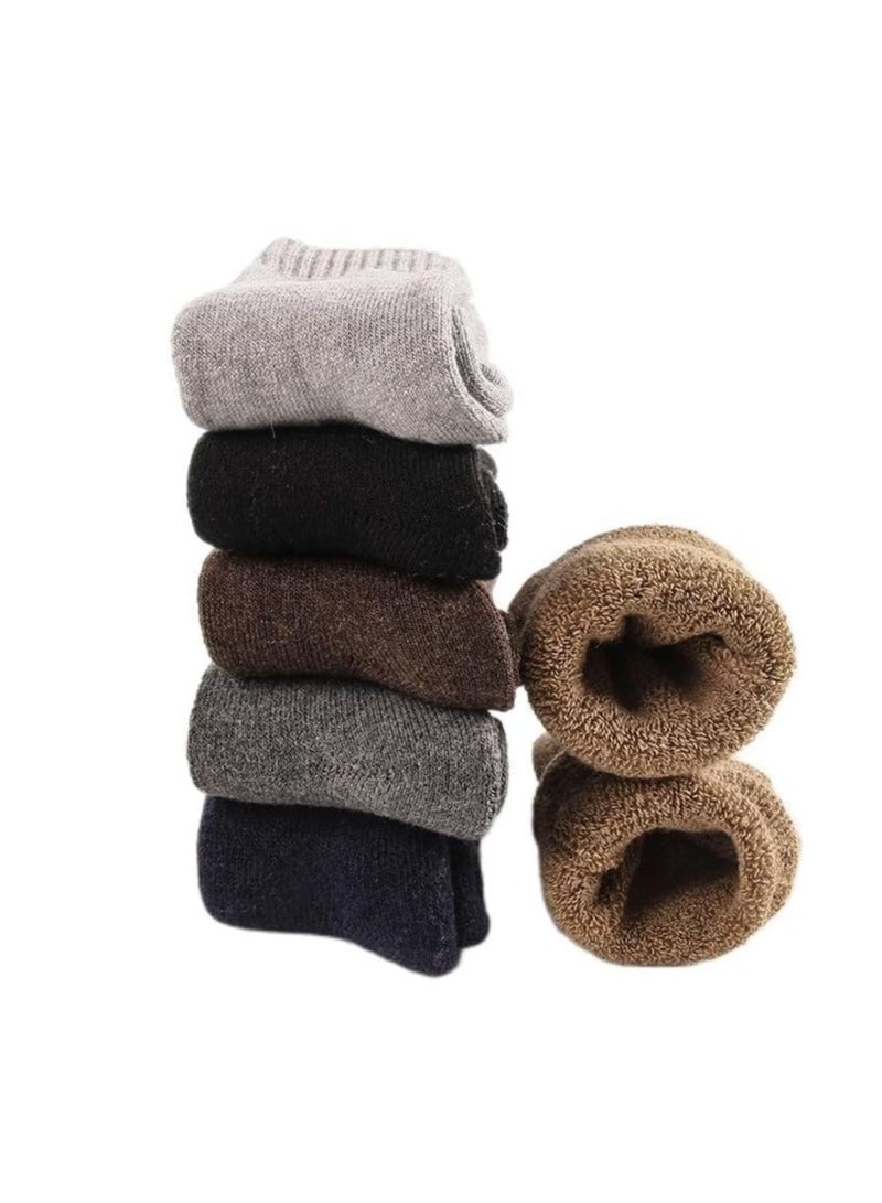 KASTWAVE Wool Socks for Women, Pairs Warm Wool Socks for Men, Soft Comfort Casual Crew Winter Socks, Thick Warm Winter Vintage Knit Thermal Socks for Women (6 Pairs) - Image 1