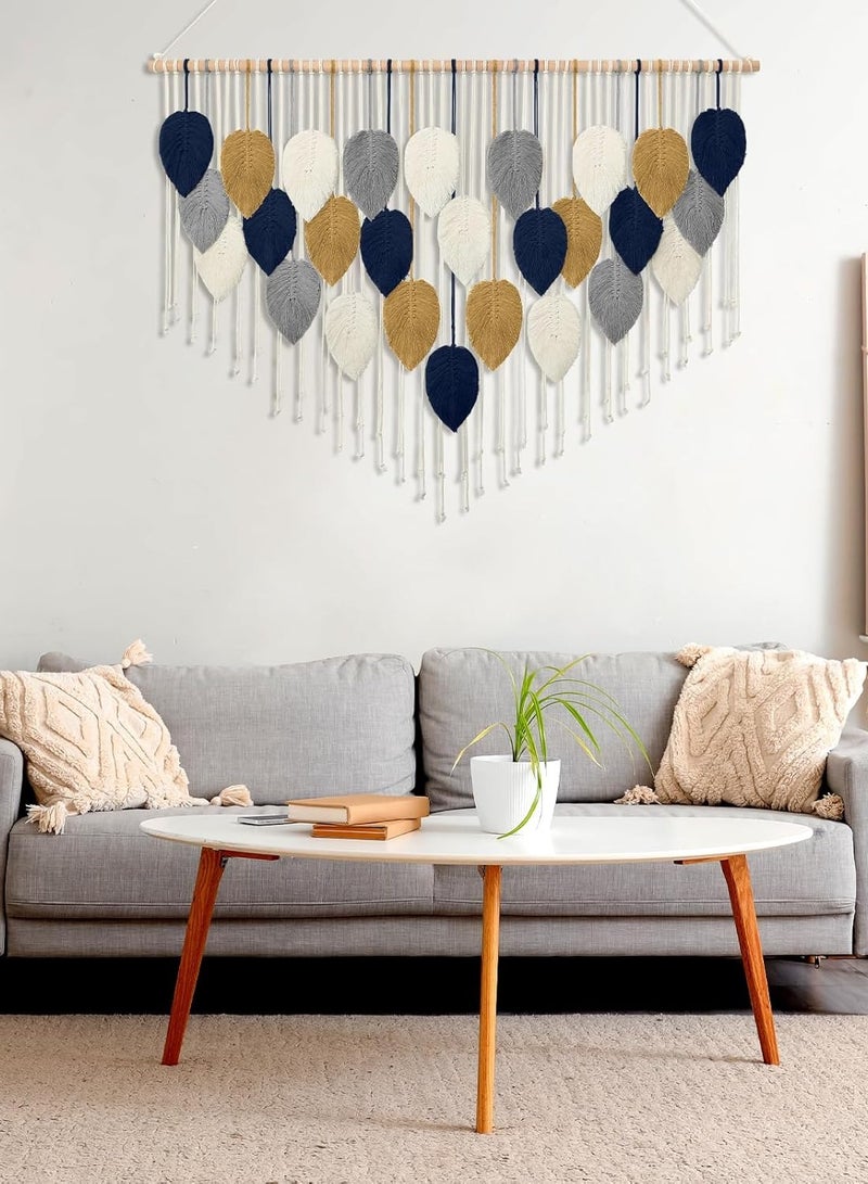 انتيكيانو ريشة مكرمية للتعليق على الحائط بتصميم اوراق شجر بوهو مصنوع يدويا - Image 2