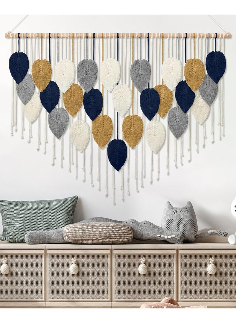 انتيكيانو ريشة مكرمية للتعليق على الحائط بتصميم اوراق شجر بوهو مصنوع يدويا - Image 5