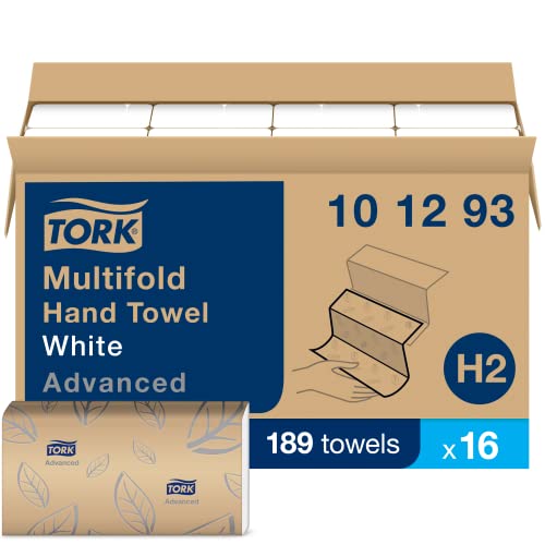 Tork Xpress Soft Multifold Hand Towel White with Grey Leaf Print Absorbent 189 Towels Per Pack 16 Packs Fits H2 Towel Dispensers - Image 5